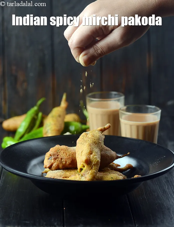 Step 26 – Serve <strong>mirchi pakora recipe | Indian spicy mirchi pakoda | chilli pakora | mirchi bhajiya …