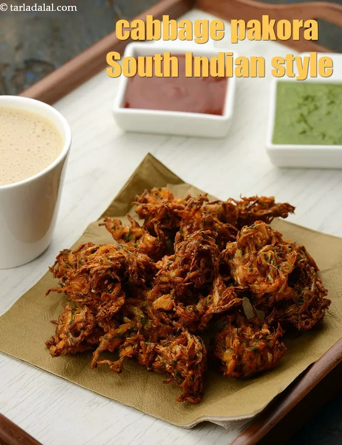 Step 16 – Serve <strong>cabbage pakoda recipe | cabbage pakora South Indian style | Indian patta gobhi ke …