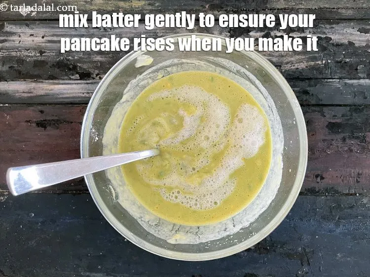 Step 31 – Mix batter gently. This will ensure your pancake rises when you cook it.