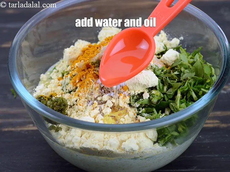 Step 15 – Add 2 tbsp water and 1 tsp oil.