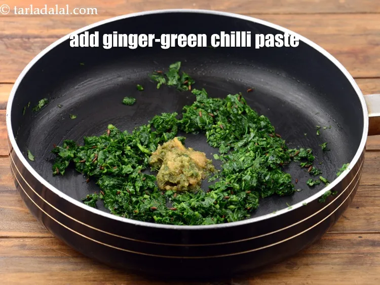 Step 16 – Add 2 tsp&nbsp;<a href="https://www.tarladalal.com/glossary-ginger-green-chilli-paste-adrak-mirch-ki-paste-adrak-mirchi-paste-139i">ginger-green chilli paste</a>. You can also make use of finely chopped ginger-green …
