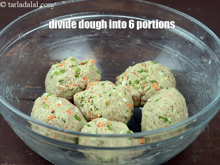 Step 15 – Divide the dough into 6 equal portions.
