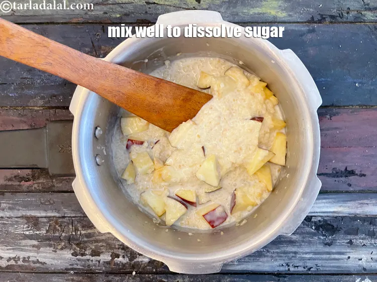 Step 20 – while the porridge is hot and mix well till the sugar dissolves.