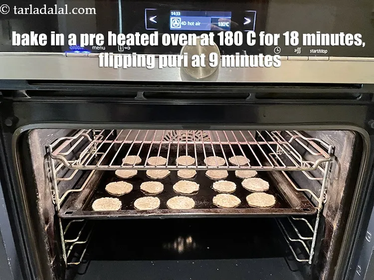 Step 17 – <html><head><meta charset="UTF-8"> </head><body><p>Bake in a pre-heated oven at 180°c (360°f) for 18&nbsp;minutes&nbsp;or till the puris …