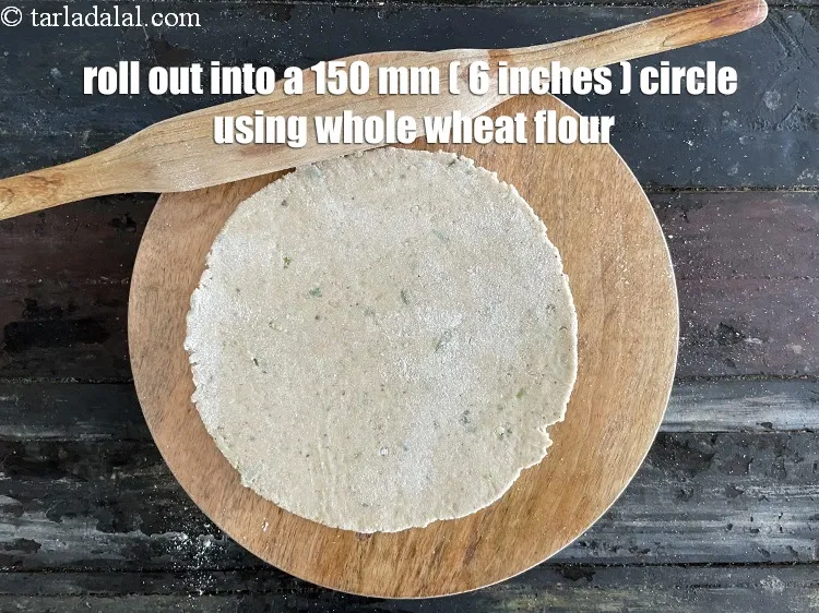 Step 16 – Roll out each portion into a thin round circle of 150 mm. (6&rdquo;) in diameter …