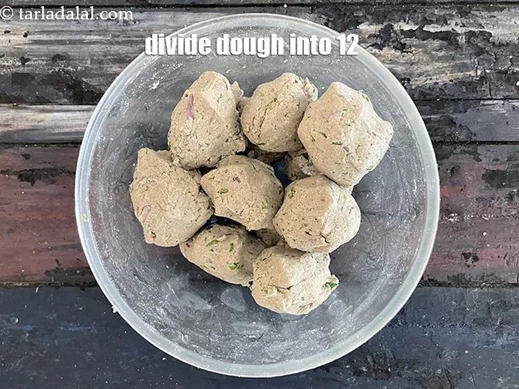 Step 15 – Divide the dough into 12 equal portions.