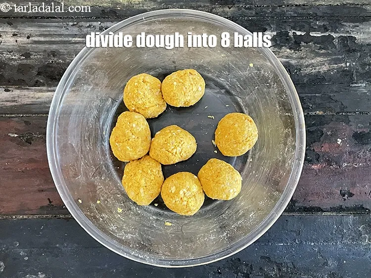 Step 16 – Divide the dough into 8 equal portions.