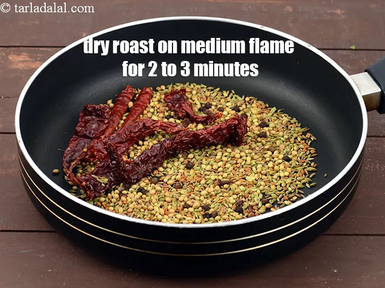Step 16 – Dry roast the whole spices on medium flame for 2 to 3 minutes or until …