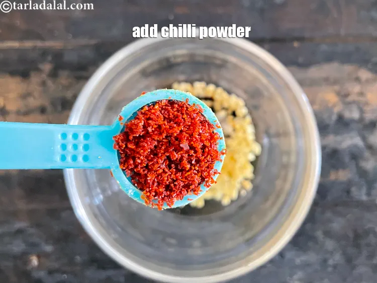 Step 9 – Add&nbsp;<meta charset="UTF-8" />1/2 tsp&nbsp;<a href="glossary-chilli-powder-red-chilli-powder-339i">chilli powder</a>.