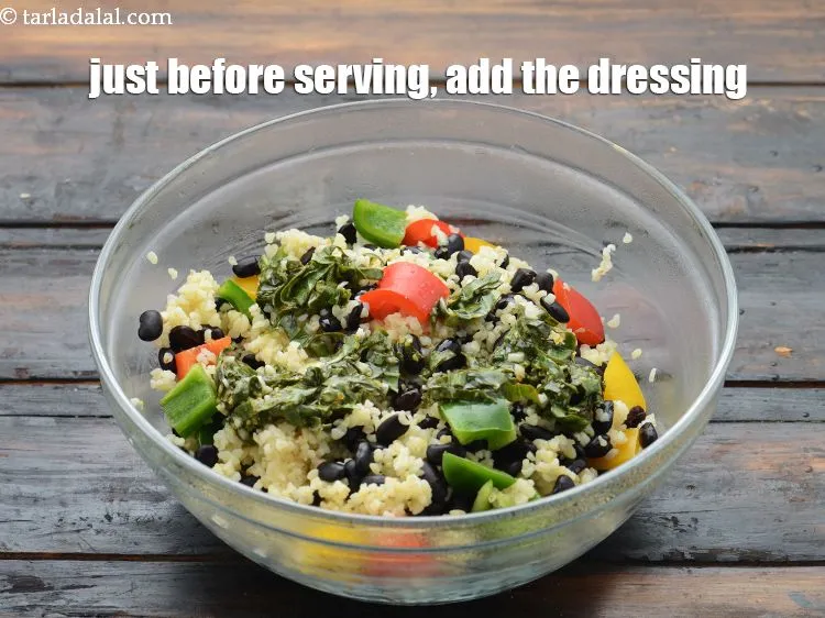 Step 36 – Just before serving, add&nbsp;the dressing.