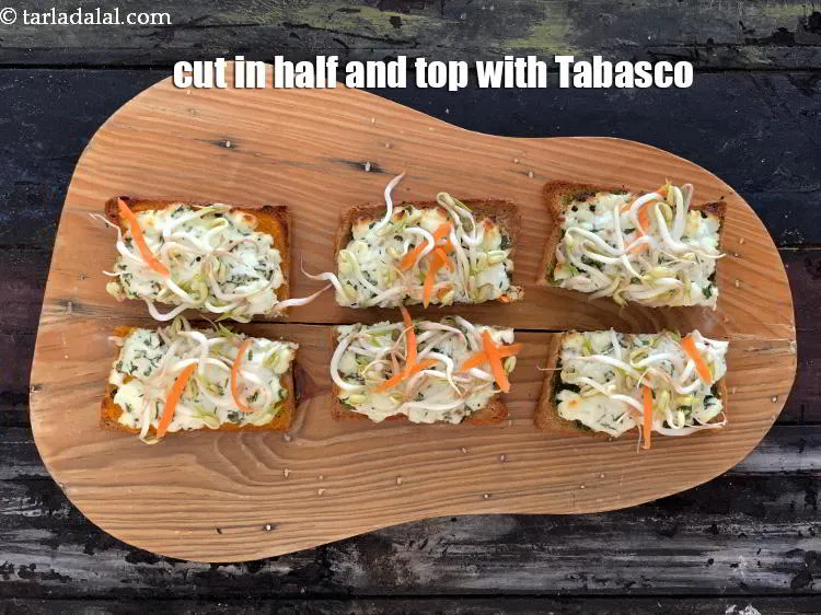 Step 22 – Cut in half and top with a few drops of tabasco.
