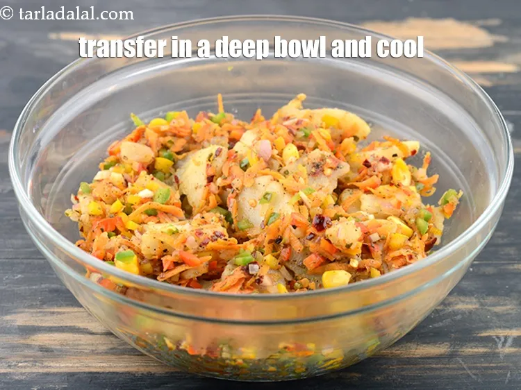 Step 14 – Transfer the mixture into a deep bowl. Allow it to cool slightly.