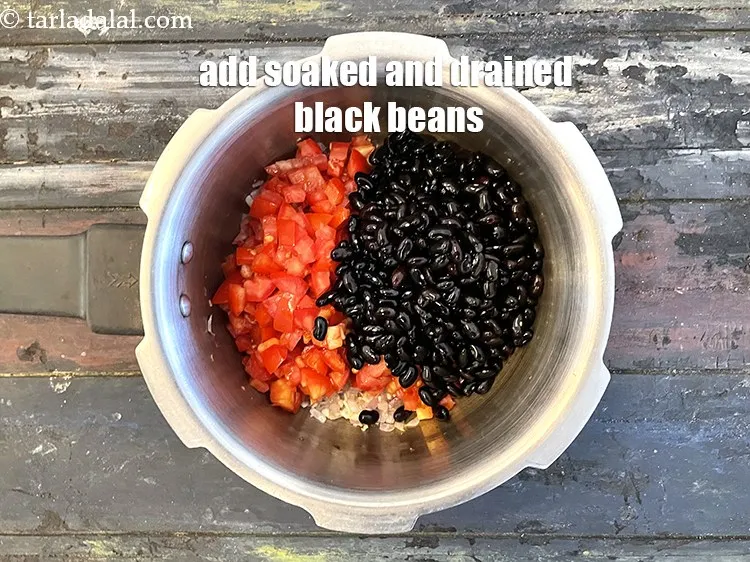 Step 15 – Add&nbsp;1/2 cup&nbsp;<a href="glossary-black-beans-709i">black beans</a>&nbsp;, soaked for 5 hours and drained. <u><em>See above on step by …