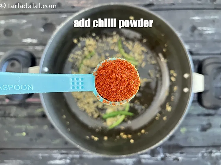 Step 15 – Add&nbsp;<meta charset="UTF-8" />1/2 tsp&nbsp;<a href="glossary-chilli-powder-red-chilli-powder-339i">chilli powder</a>.