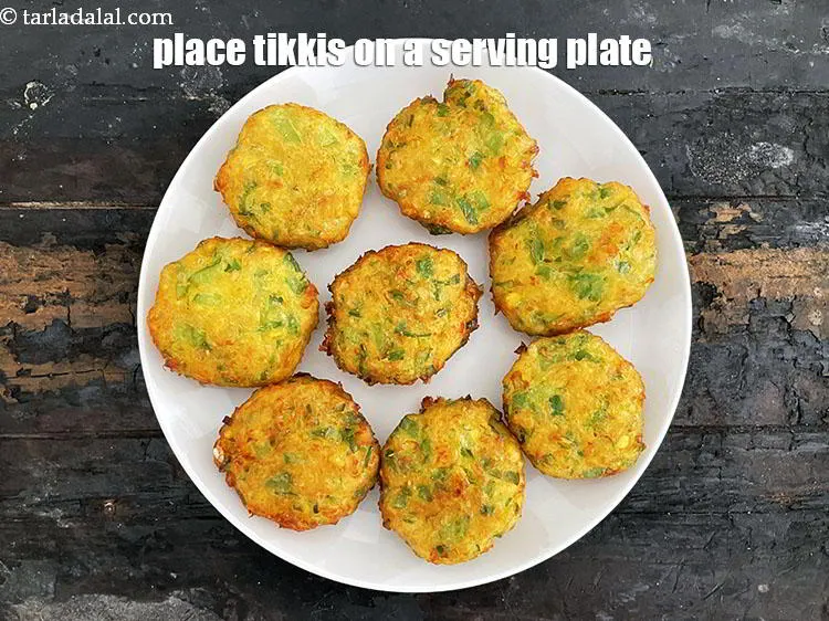 Step 21 – Place tikkis on a serving plate.