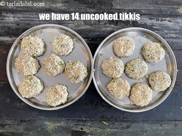 Step 17 – <meta charset="UTF-8" /> We have made 14&nbsp;uncooked tikkis.&nbsp;&nbsp;