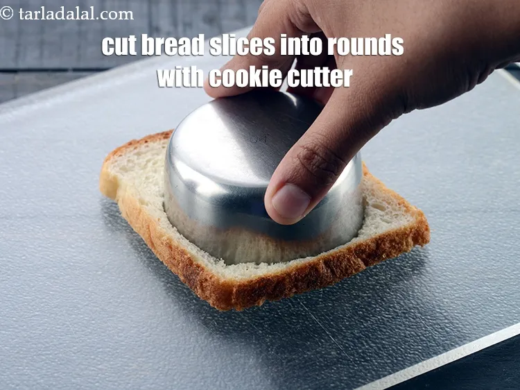 Step 15 – Cut the bread slices into approx. 62 mm. (2 1/2&quot;) diameter rounds with a cookie …