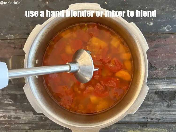 Step 15 – Use hand blender or mixer to blend.
