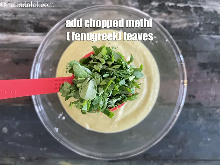 Step 17 – Add&nbsp;<meta charset="UTF-8" />2 tbsp&nbsp;chopped fenugreek (methi)&nbsp;leaves.
