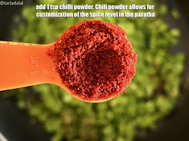 Step 16 – Add&nbsp;<meta charset="UTF-8" />1 tsp&nbsp; <a href="glossary-chilli-powder-red-chilli-powder-339i">chilli powder</a>.&nbsp;Chili powder allows for customization of the spice level …
