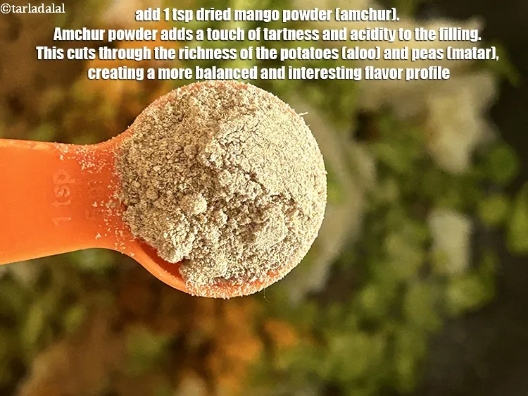 Step 15 – Add&nbsp;<meta charset="UTF-8" />1 tsp&nbsp;<a href="glossary-dried-mango-powder-amchur-powder-148i">dried mango powder (amchur)</a>.&nbsp;Amchur powder adds a touch of tartness and …