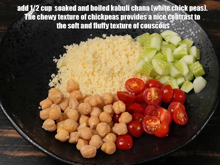 Step 34 – Add&nbsp;1/2 cup &nbsp;soaked and&nbsp;<a href="glossary-boiled-kabuli-chana-1354i">boiled kabuli chana (white chick peas)</a>.&nbsp;The chewy texture of chickpeas provides …