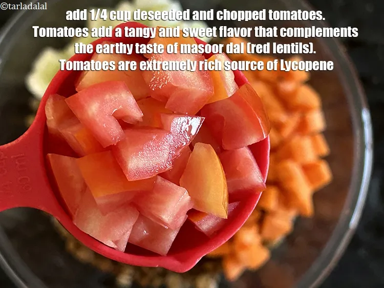 Step 23 – <html><head></head><body><p>Add&nbsp;1/4 cup&nbsp;deseeded and&nbsp;<a href="glossary-chopped-tomatoes-779i">chopped tomatoes</a>.&nbsp;Tomatoes add a tangy and sweet flavor that complements the earthy …