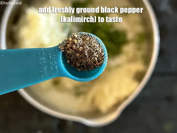 Step 17 – Add&nbsp;<meta charset="UTF-8" /><a href="glossary-freshly-ground-black-pepper-kalimirch-powder-kali-mirch-ka-powder-567i">freshly ground black pepper (kalimirch)</a>&nbsp;to taste.