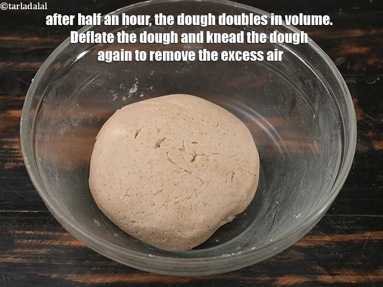 Step 16 – After half an hour, the dough doubles in volume.&nbsp;Deflate the dough and knead the dough …