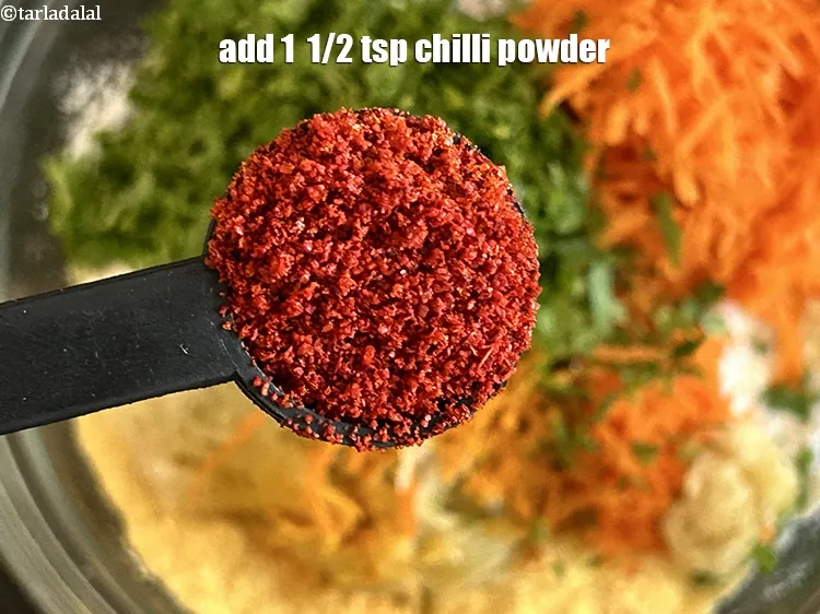 Step 15 – Add&nbsp;<meta charset="UTF-8" />1 1/2 tsp&nbsp;<a href="glossary-chilli-powder-red-chilli-powder-339i">chilli powder</a>.