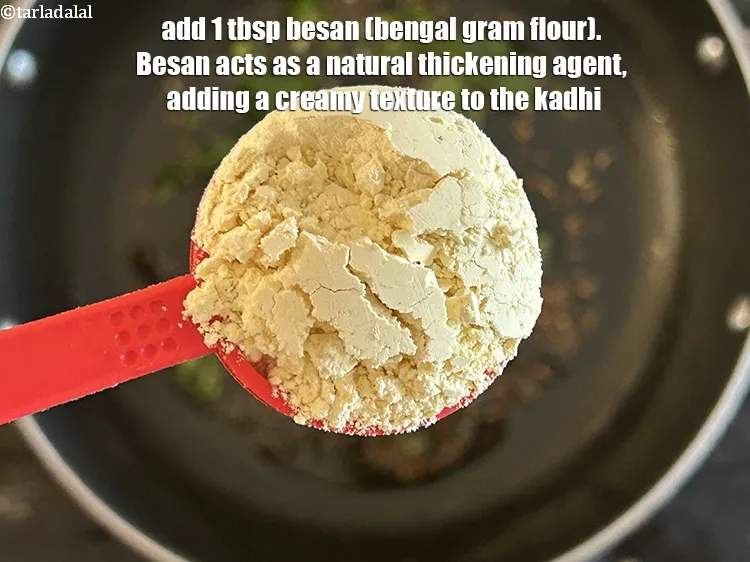 Step 16 – Add&nbsp;<meta charset="UTF-8" />1 tbsp&nbsp;<a href="glossary-besan-chana-dal-flour-bengal-gram-flour-952i">besan (bengal gram flour)</a>.&nbsp;Besan acts as a natural thickening agent, adding …