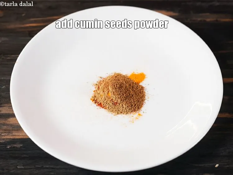 Step 16 – Add &frac12; tsp <a href="https://www.tarladalal.com/glossary-cumin-seeds-powder-jeera-powder-zeera-powder-382i">cumin seeds (jeera) powder</a>.
