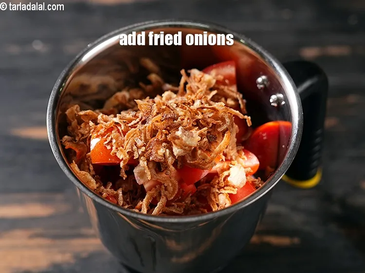 Step 23 – Add &frac12; cup fried onions.