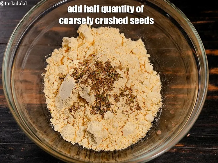 Step 16 – Add half quantity of coarsely crushed seeds.