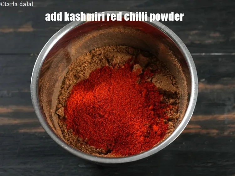 Step 16 – Now add 1 tbsp <a href="https://www.tarladalal.com/glossary-kashmiri-red-chilli-powder-kashmiri-mirch-powder-2684i">kashmiri red chilli powder</a>.&nbsp;