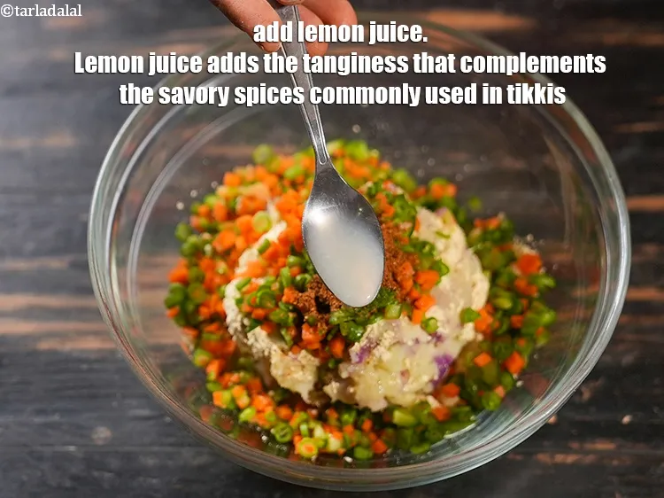 Step 16 – Add 1 tsp <a href="https://www.tarladalal.com/glossary-lemon-juice-numbi-ka-ras-nimbu-ka-juice-471i">lemon juice</a>. Lemon juice adds the tanginess that complements the savory …