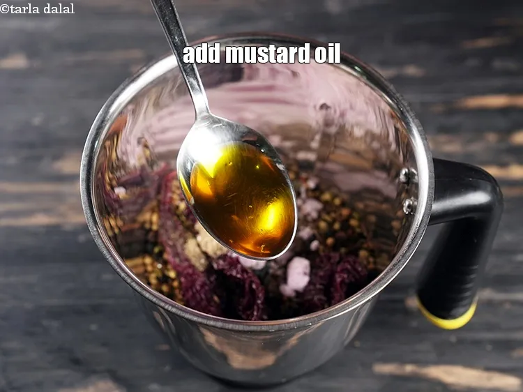 Step 16 – Add 1 tbsp mustard oil.