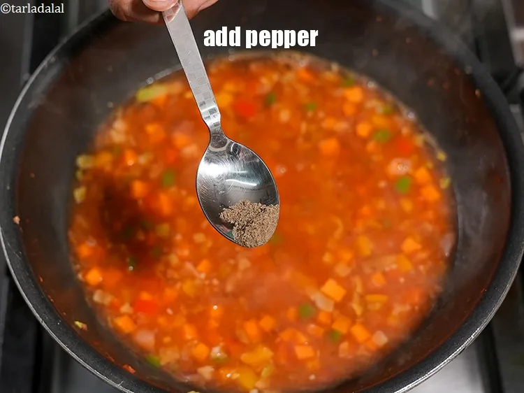 Step 16 – Add pepper to taste.