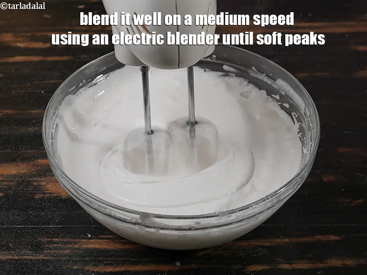 Step 16 – Blend it well on a medium speed using an electric blender until soft peaks. Keep …