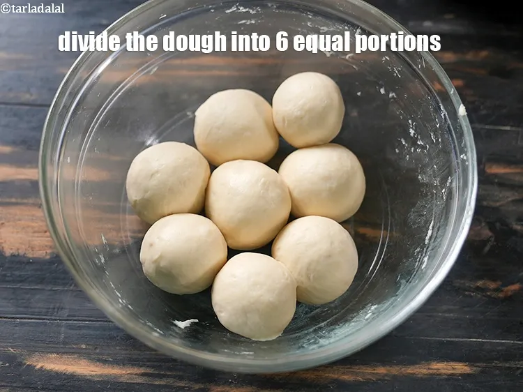 Step 16 – Divide the dough into 6 equal portions.