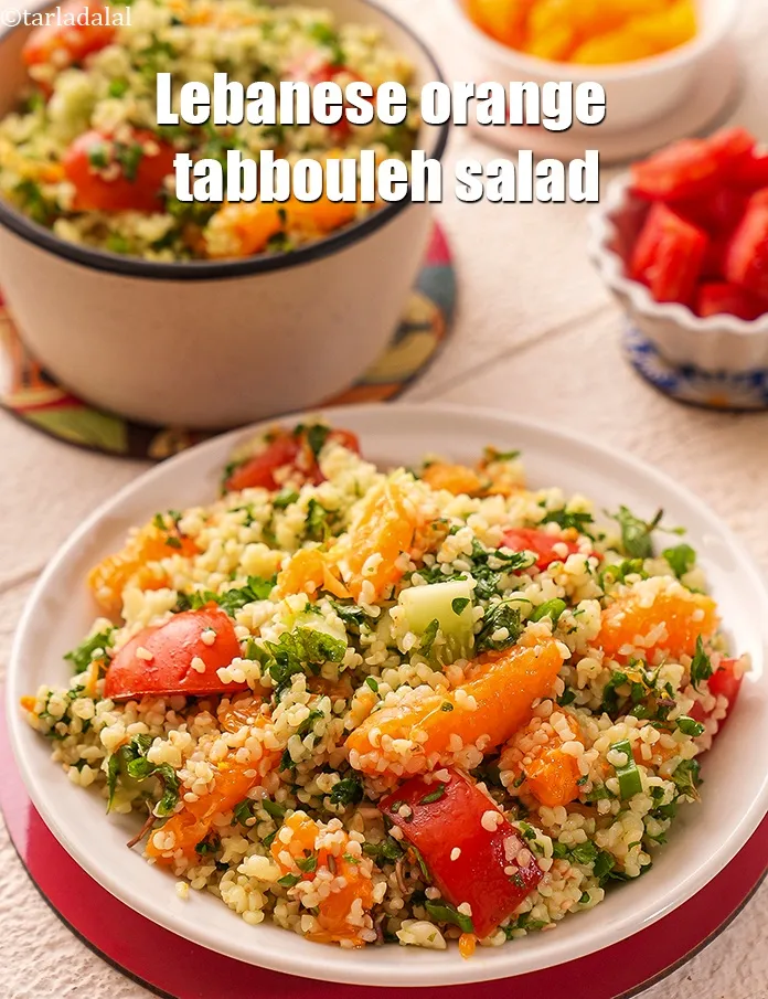 Step 28 – Serve&nbsp;<meta charset="UTF-8" /><strong>orange tabbouleh | Lebanese orange tabbouleh salad | Indian style healthy orange sesame&nbsp;tabbouleh …