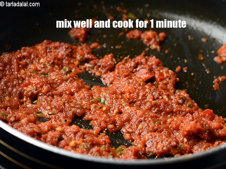 Step 16 – Mix well and cook on a medium flame for 1 minute, while stirring occasionally.