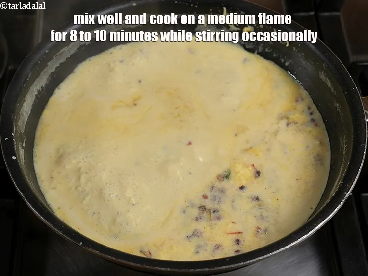 Step 17 – Mix well and cook on a medium flame for 8 to 10 minutes while stirring …