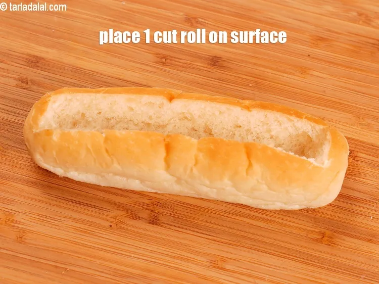 Step 17 – Place 1 cut roll on a clean, dry surface.