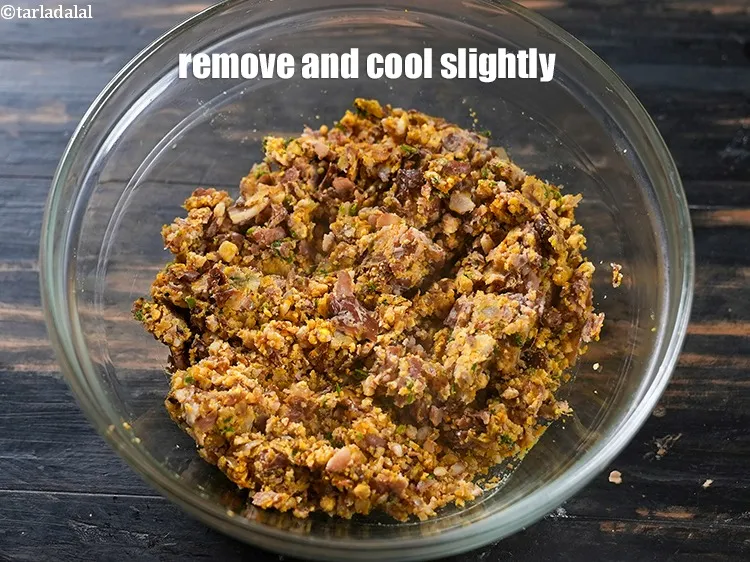Step 16 – Remove in a bowl and keep aside to cool slightly.