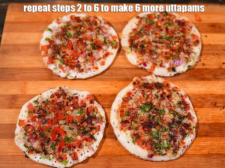 स्टेप 49 – विधि क्रमांक २ से ६ को दोहराकर ६ और उत्तपम …