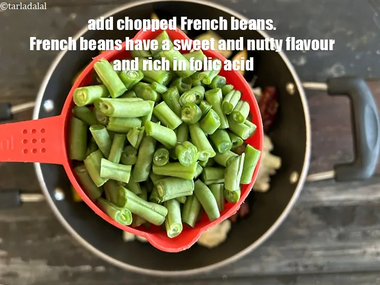 Step 28 – Add&nbsp;<!--%3Cmeta%20charset%3D%22UTF-8%22%20%2F%3E-->1 cup&nbsp;<a href="glossary-chopped-french-beans-797i">chopped french beans</a>.&nbsp;French beans have a slightly sweet and nutty flavor that pairs …