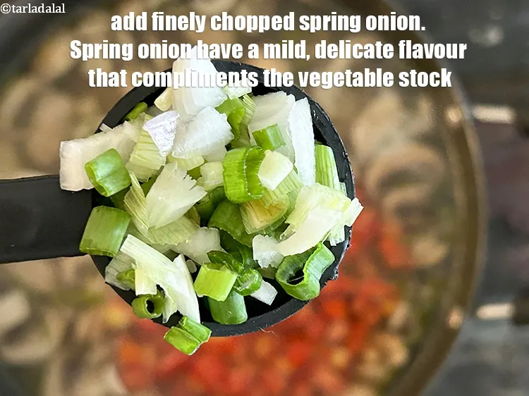 Step 8 – Add&nbsp;<meta charset="UTF-8" />1/2 cup&nbsp;<a href="glossary-chopped-spring-onions-1575i">chopped spring onions</a>.&nbsp;<meta charset="UTF-8" />Spring onions have a mild, delicate flavor …