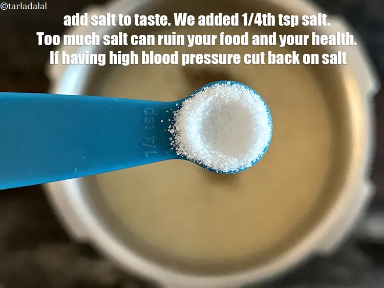 Step 17 – <meta charset="UTF-8" /> Add salt to taste. We added 1/4th&nbsp;tsp salt.&nbsp;Salt brings out natural flavours …