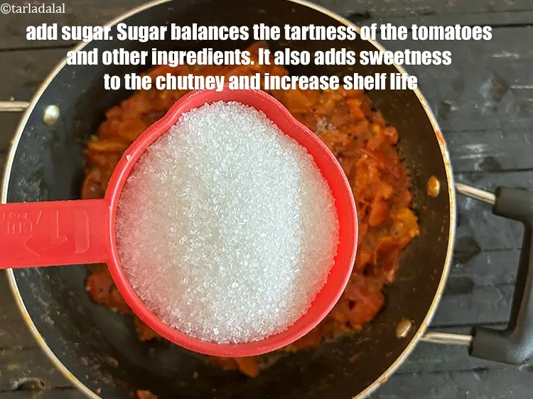 Step 34 – Sugar helps to balance out the tartness of the tomatoes and other ingredients in the …
